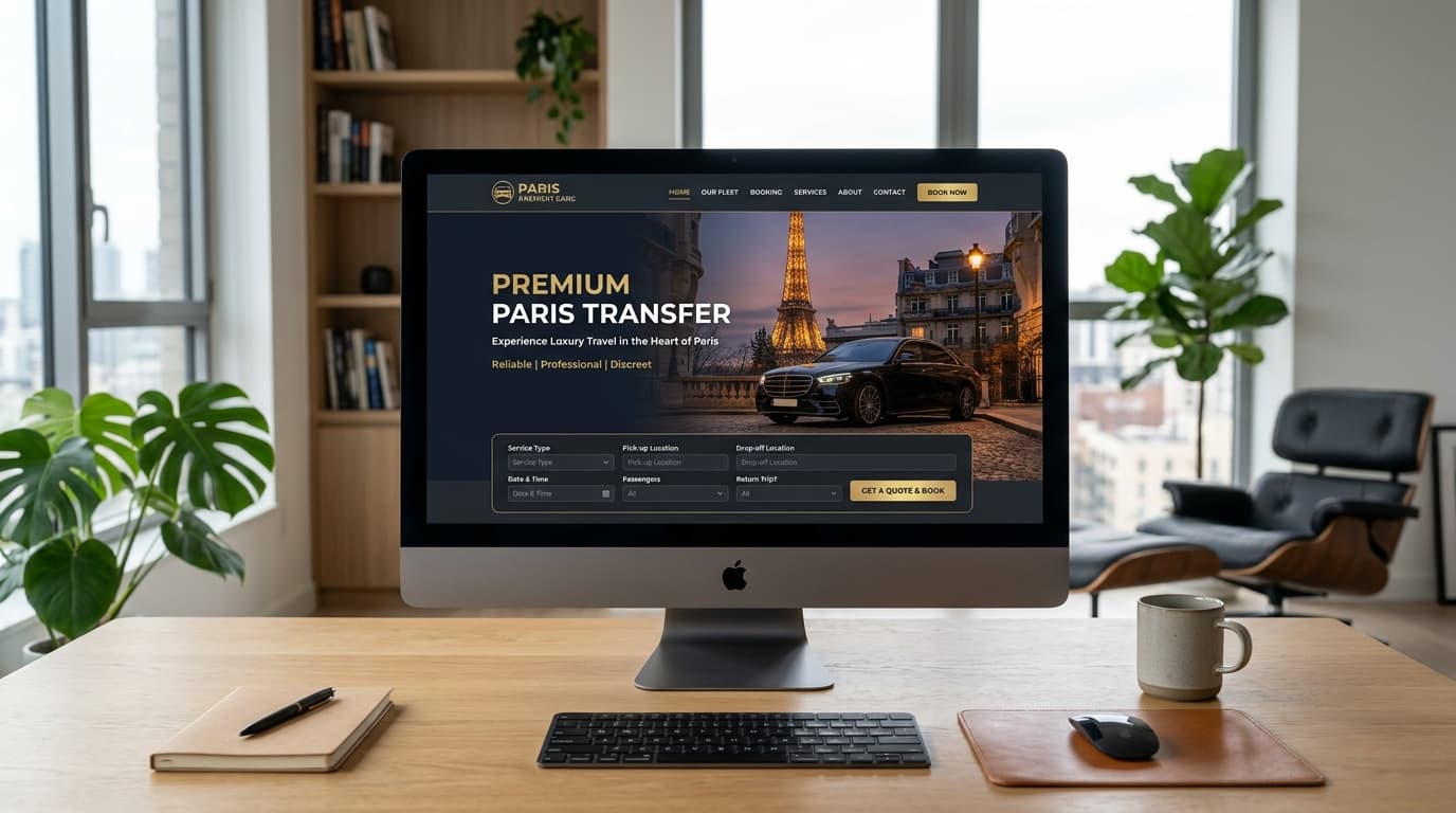 Premium Paris Transfer — Luxury booking platform homepage
